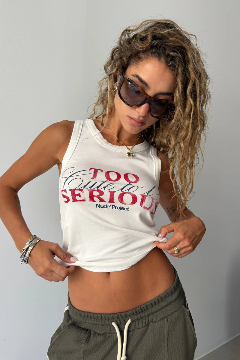 Too Serious Tank Top Ivory