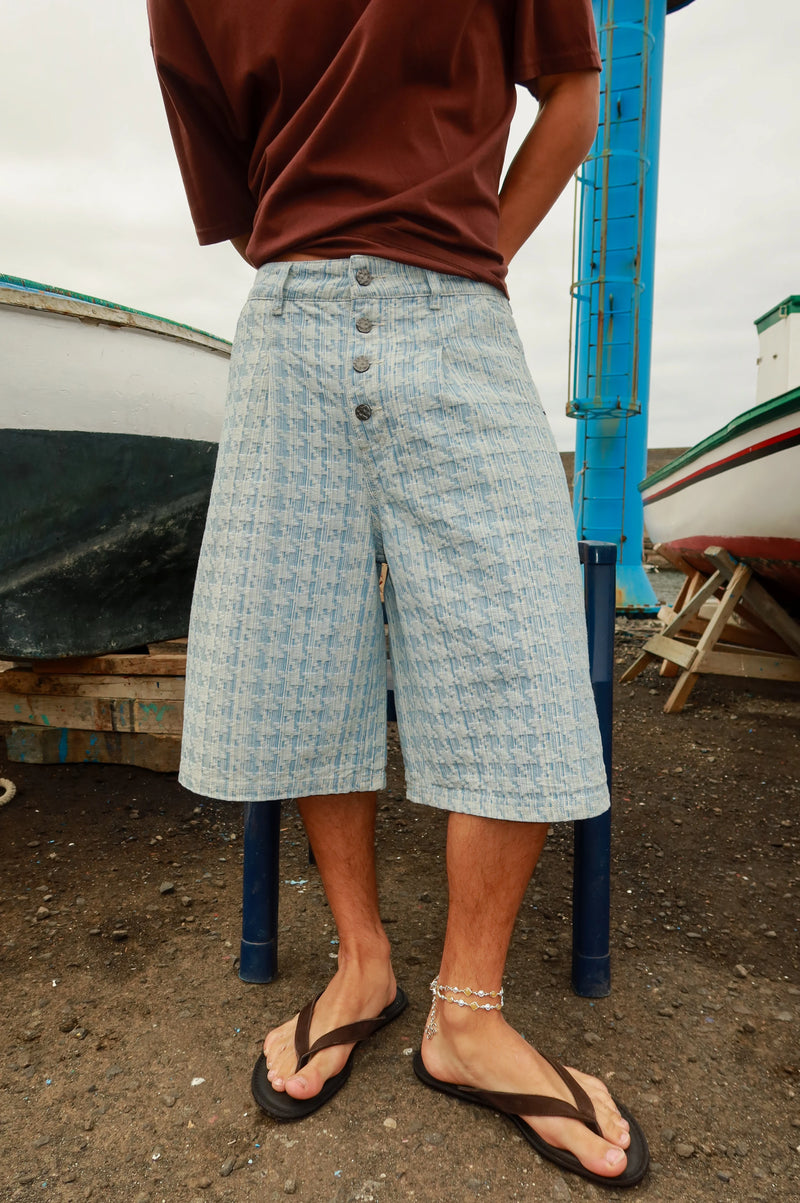 Jacquard Denim Jorts