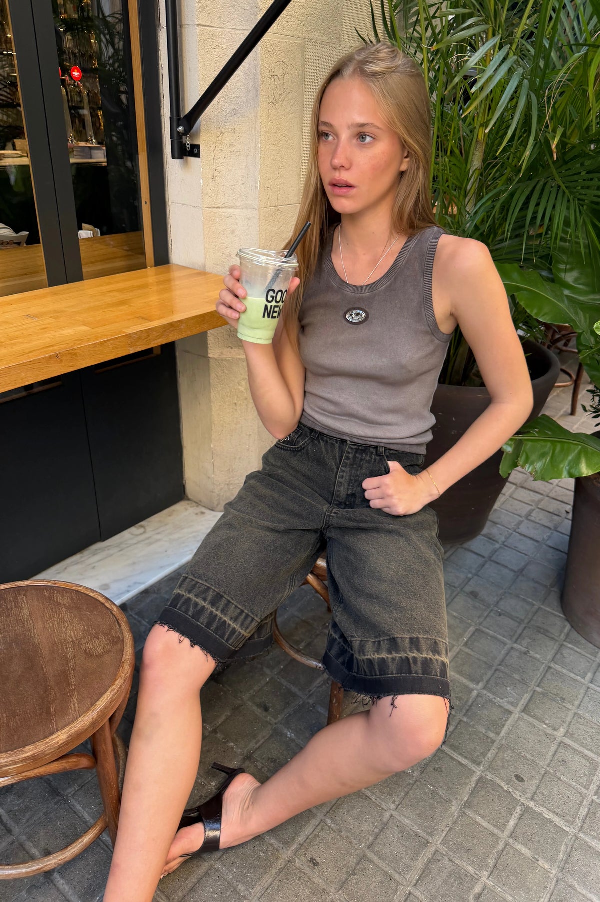 Old Baggy Denim Shorts Black