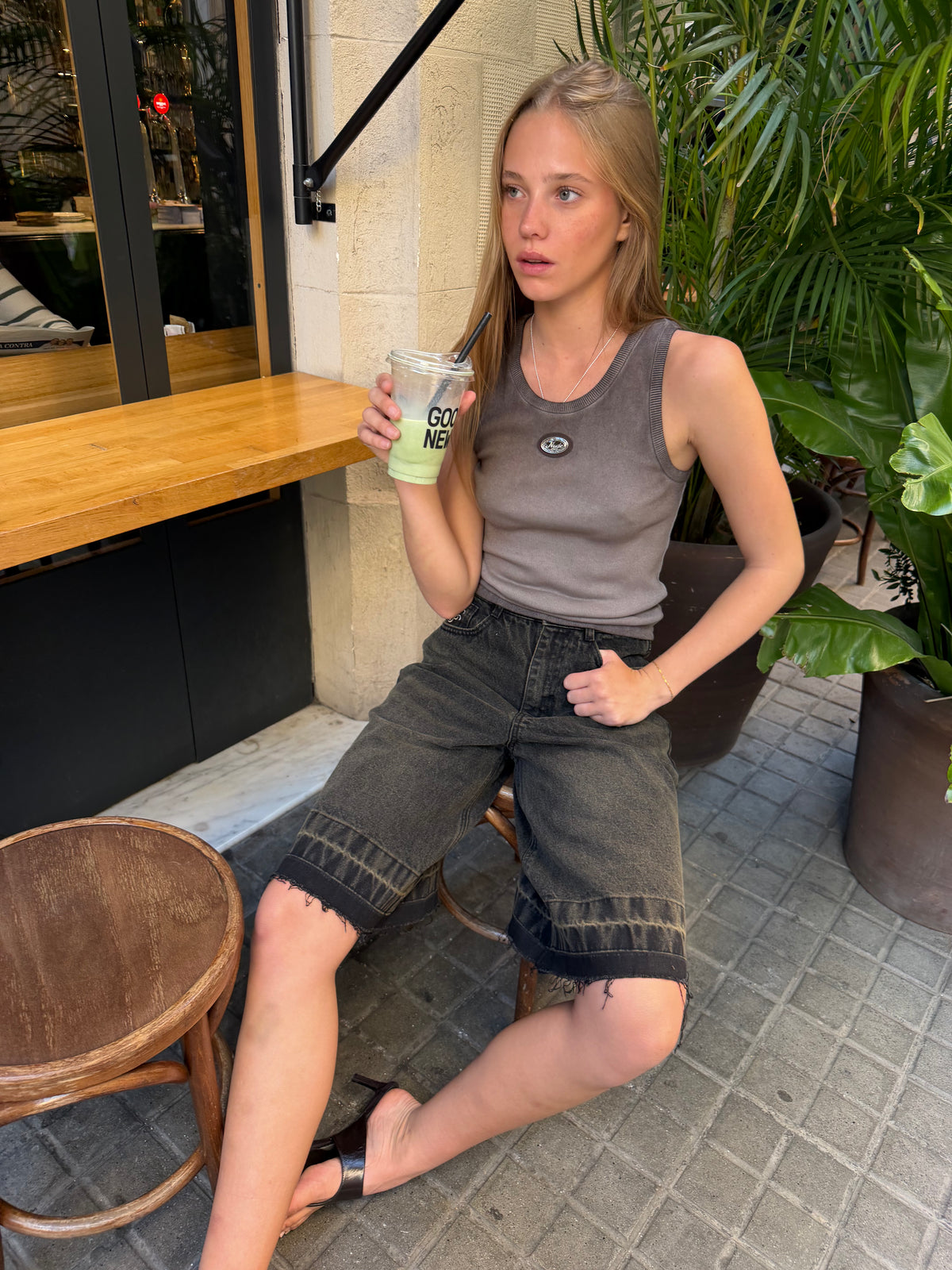 Regina Tank Top Washed Brown