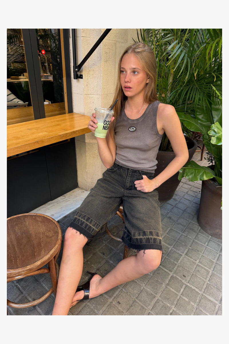 Regina Tank Top Washed Brown