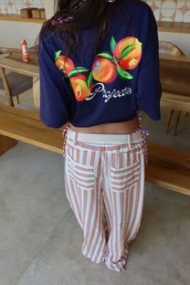 Peach Tee Navy