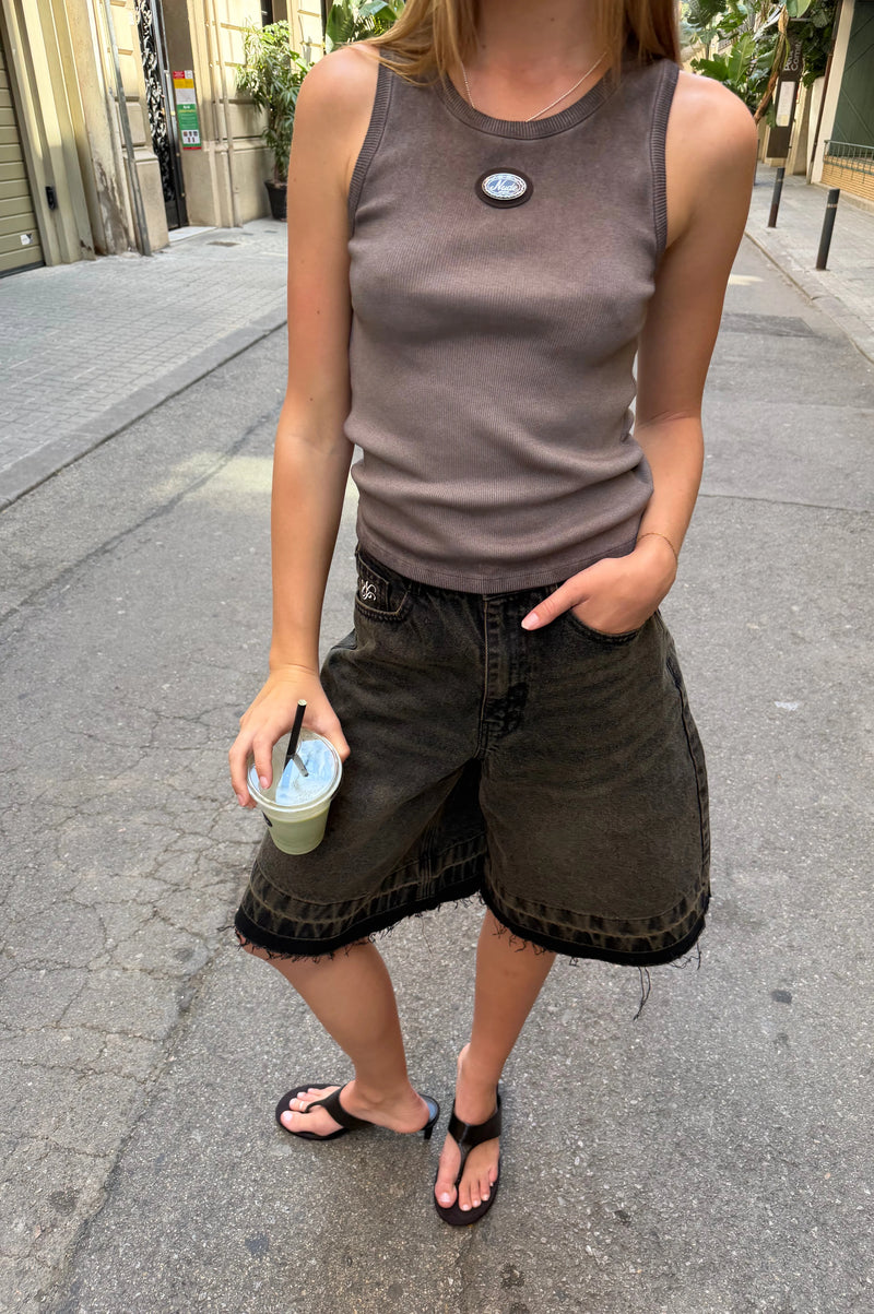 Old Baggy Denim Shorts Black