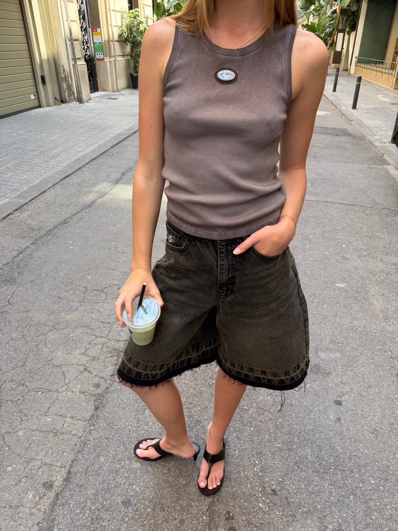 Regina Tank Top Washed Brown