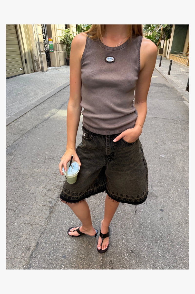 Regina Tank Top Washed Brown
