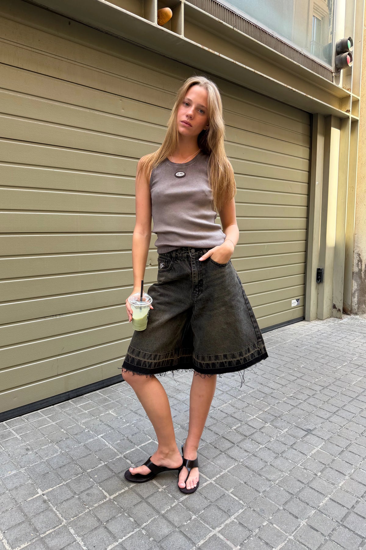 Old Baggy Denim Shorts Black