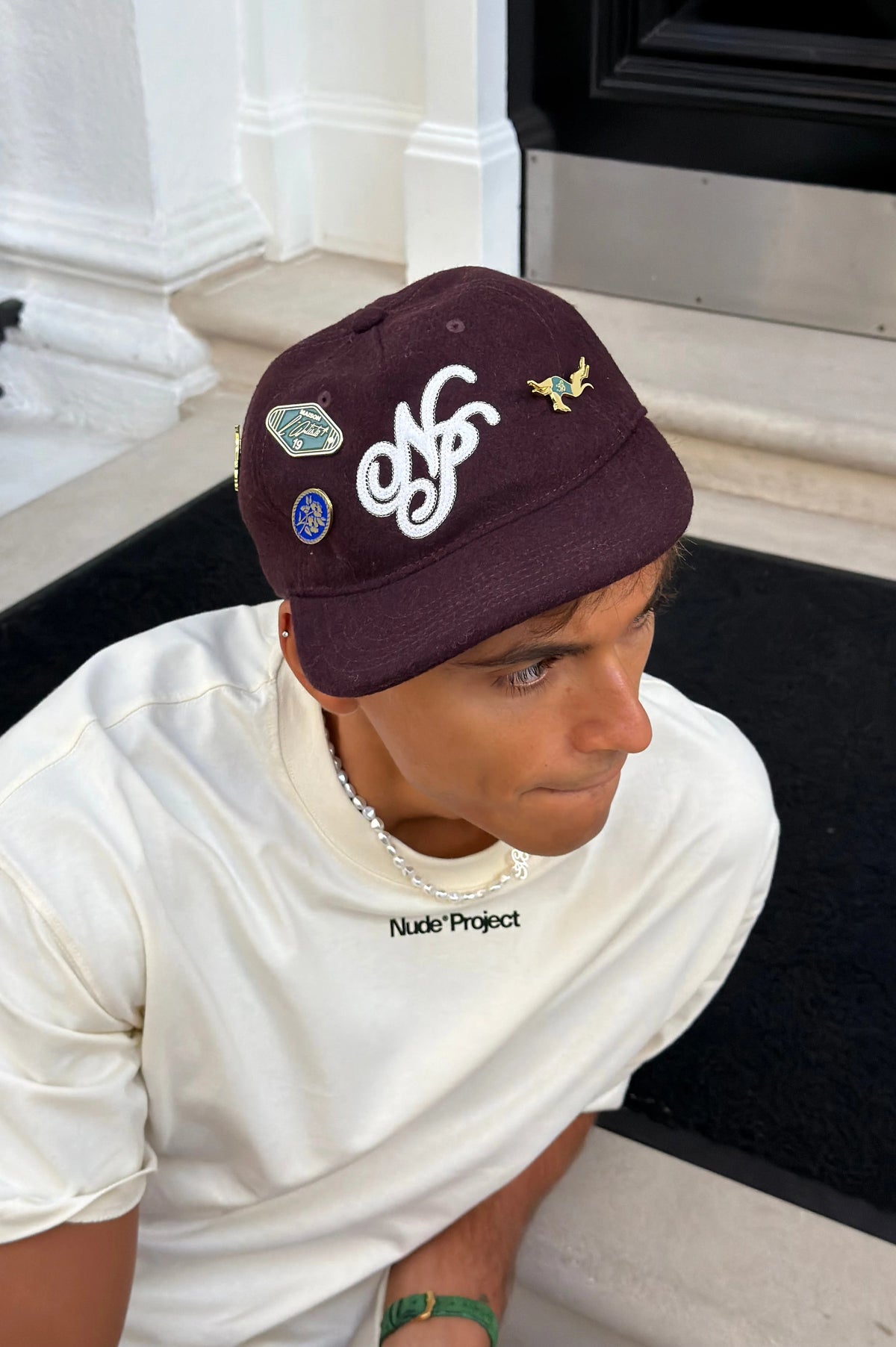 Script Cap Burgundy