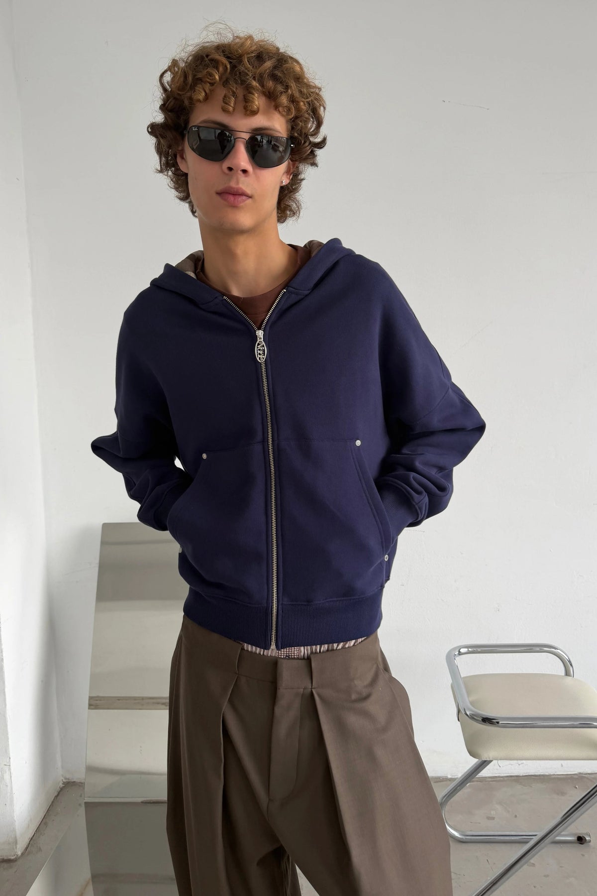 Beast Zip-Up Hoodie Navy