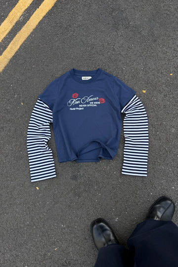 Britpop Double-Layer Long-Sleeve Tee