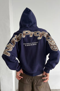 Beast Zip-Up Hoodie Navy