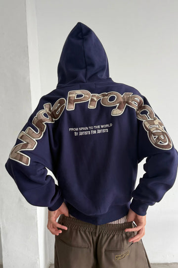 Beast Zip-Up Hoodie Navy