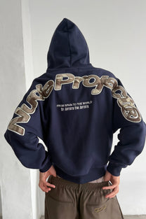 Beast Zip-Up Hoodie Navy