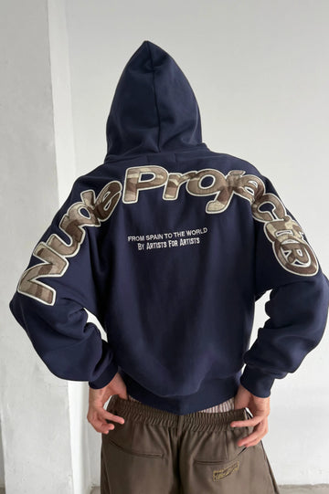 Beast Zip-Up Hoodie Navy