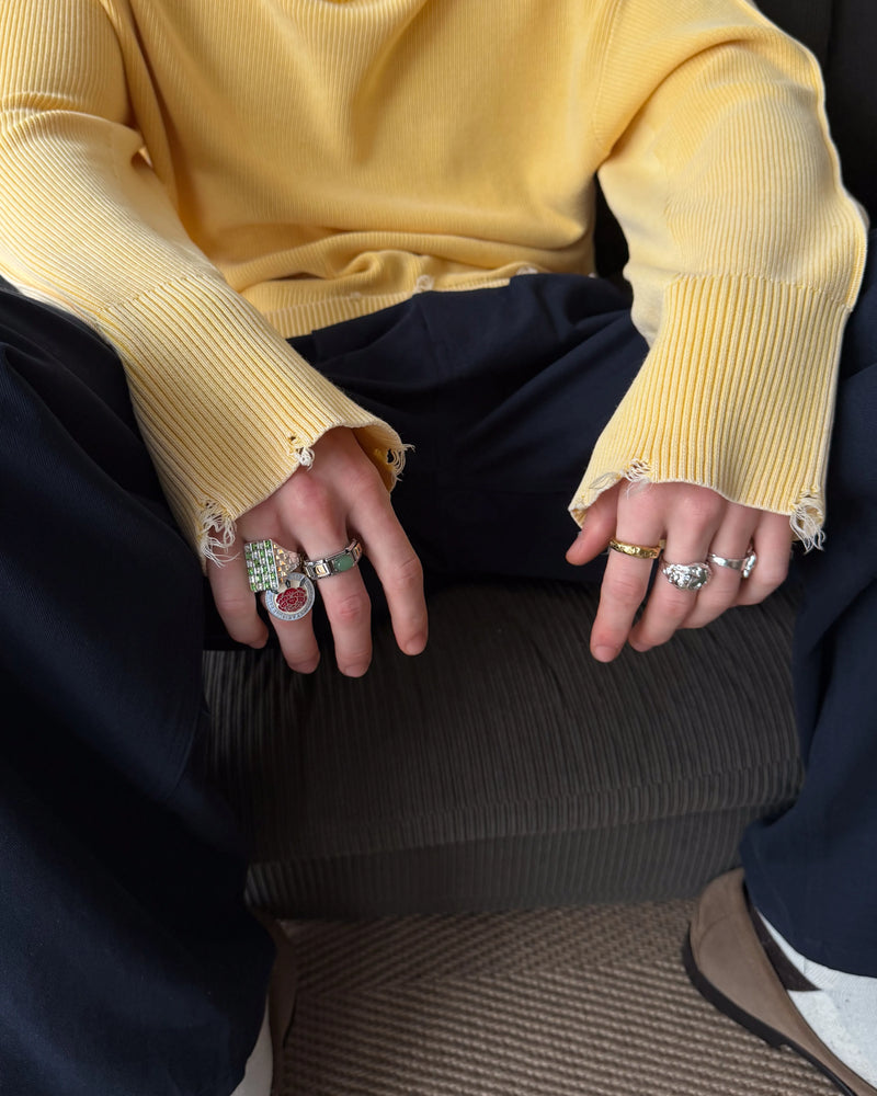 Perfect Cropped Knit Sweater Yellow