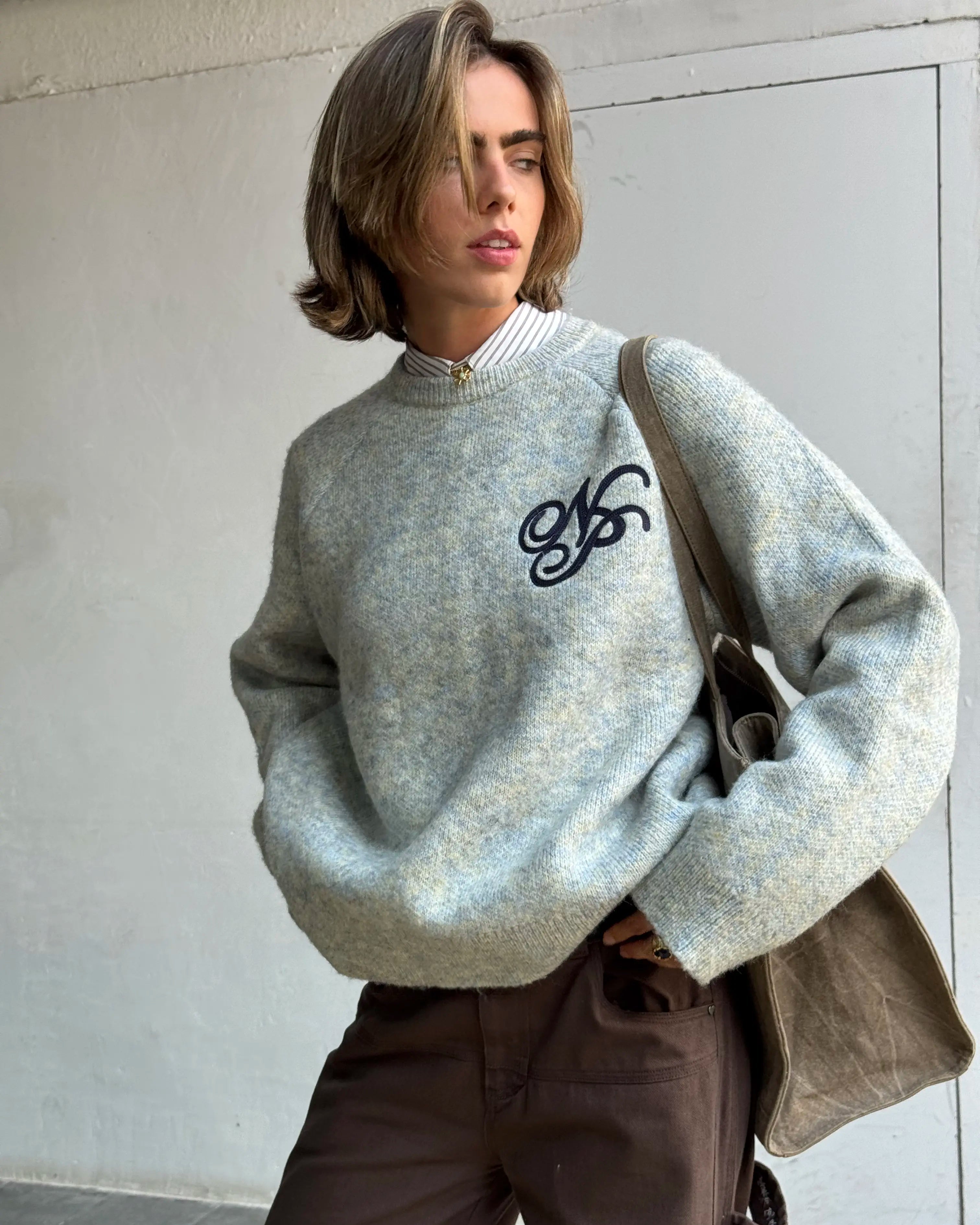 Le Marais Knit Sweater Grey – Nude Project Le Marais Knit Sweater Grey – Nude Project