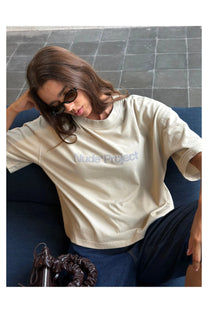 Box Logo Tee Beige