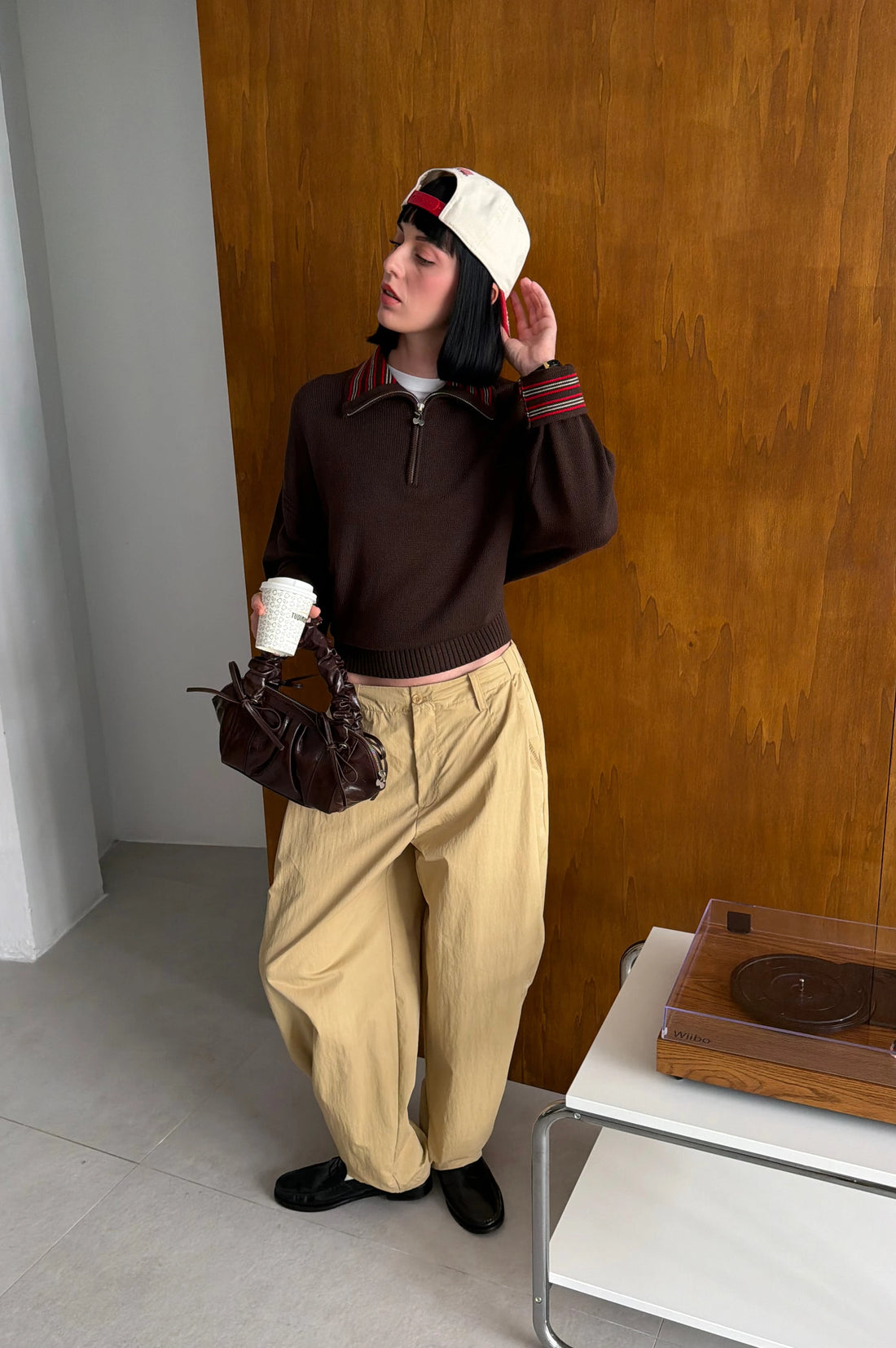 The Consultant Quarter-Zip Knit Brown