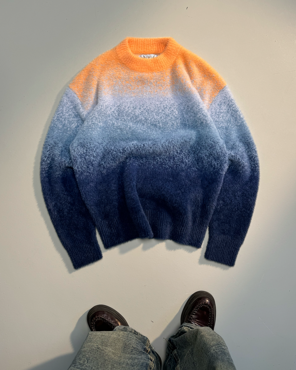 Gradient Cozy Knit Sweater Orange