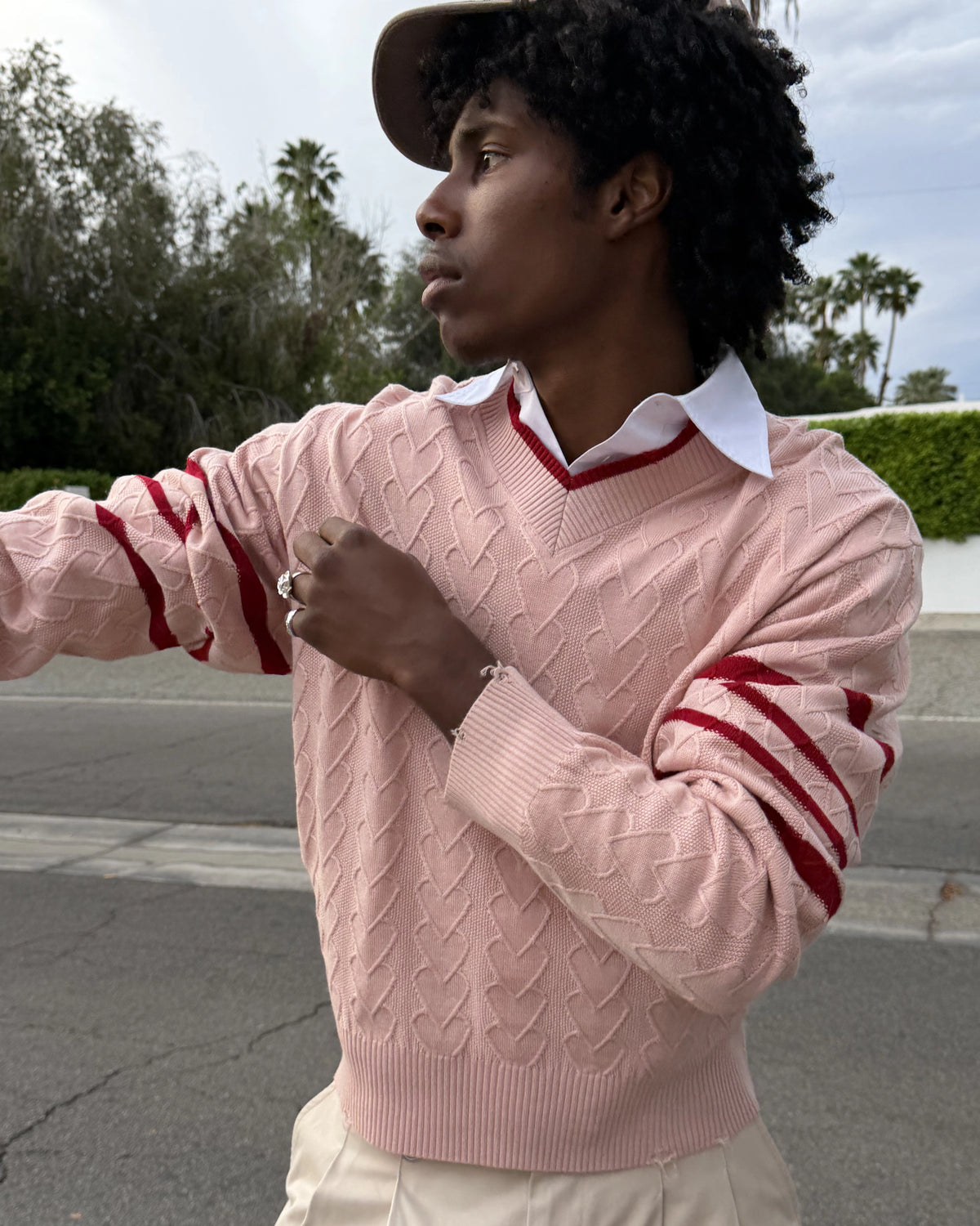 Tennis Club Knit Sweater Pink