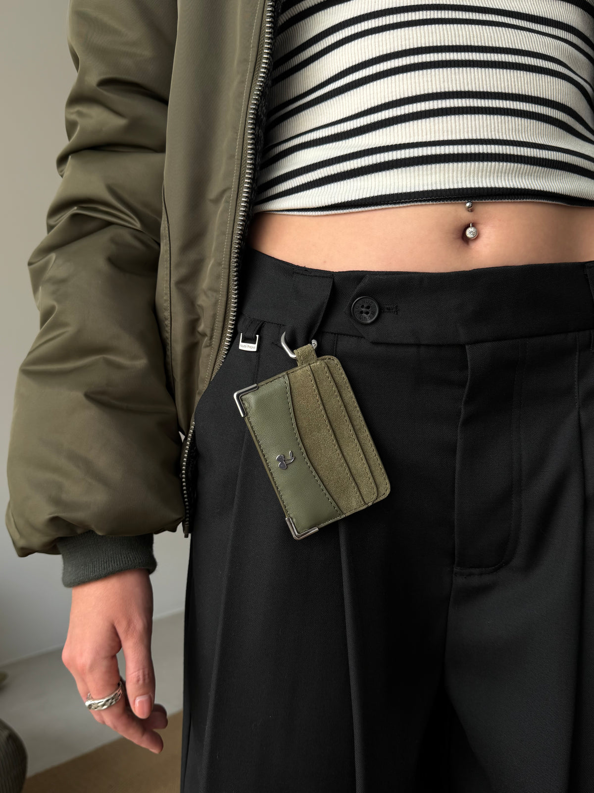 Suede Cardholder Green