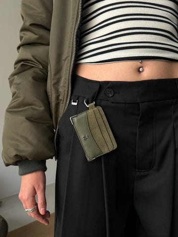 Suede Cardholder Green