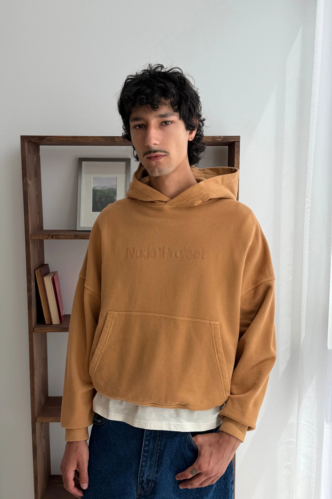Box Logo Hoodie Beige