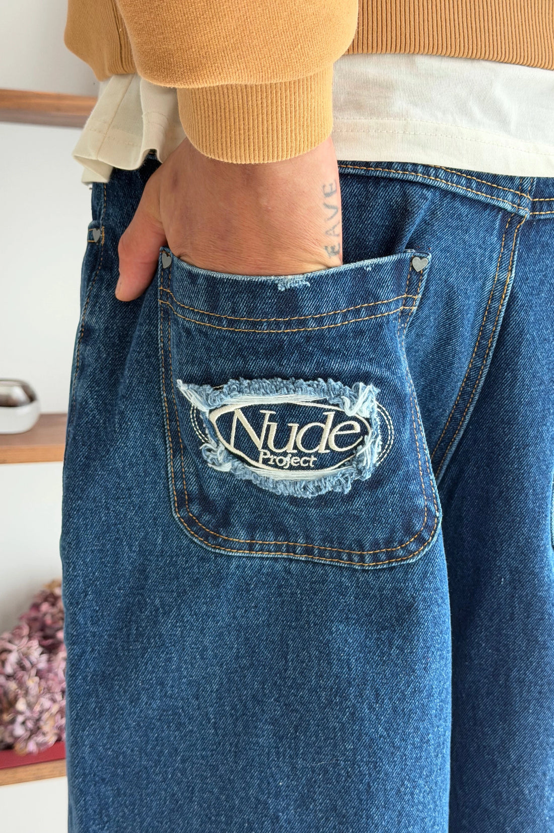 Old Baggy Jeans Stone Wash Indigo