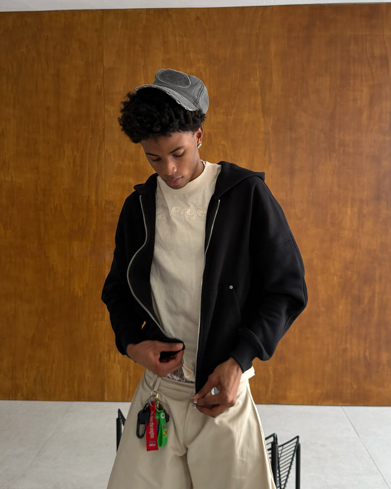 Beast Zip-up Hoodie Black