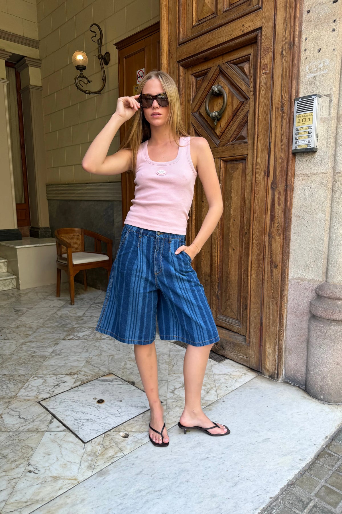 Striped Denim Jorts