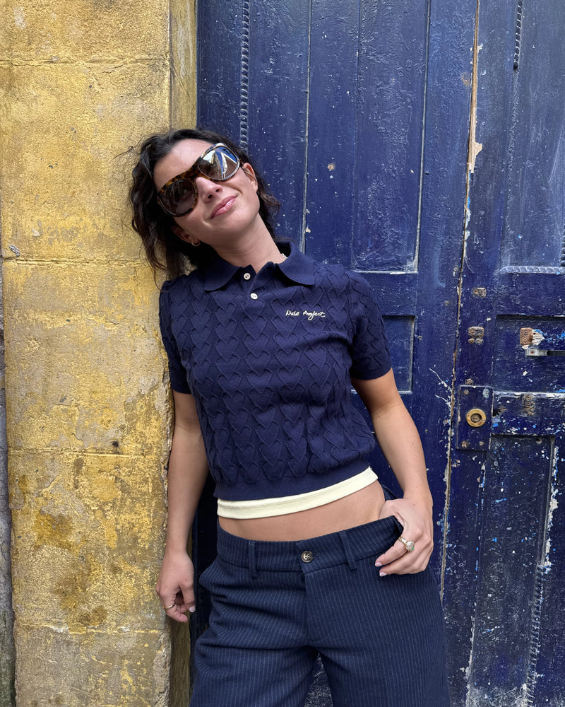 Cora Knit Polo Navy