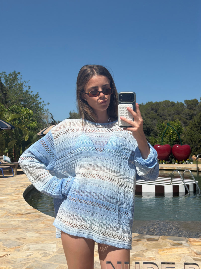 Es Vedra Knit Sweater Blue