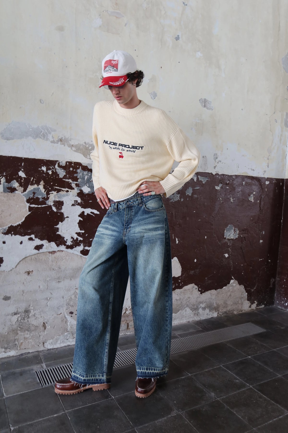 Wavy Knit Sweater Ivory