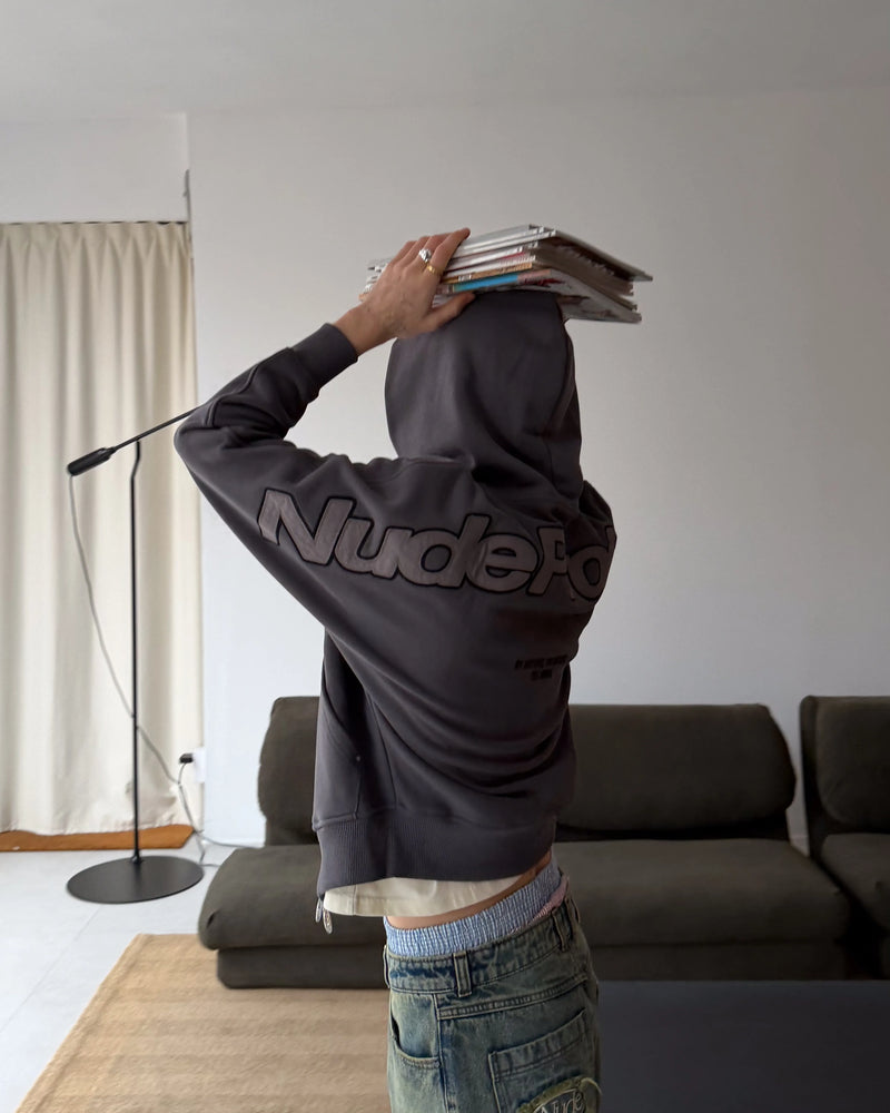 BEAST ZIP-UP HOODIE ASH