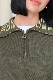 The Consultant Quarter-Zip Knit Green