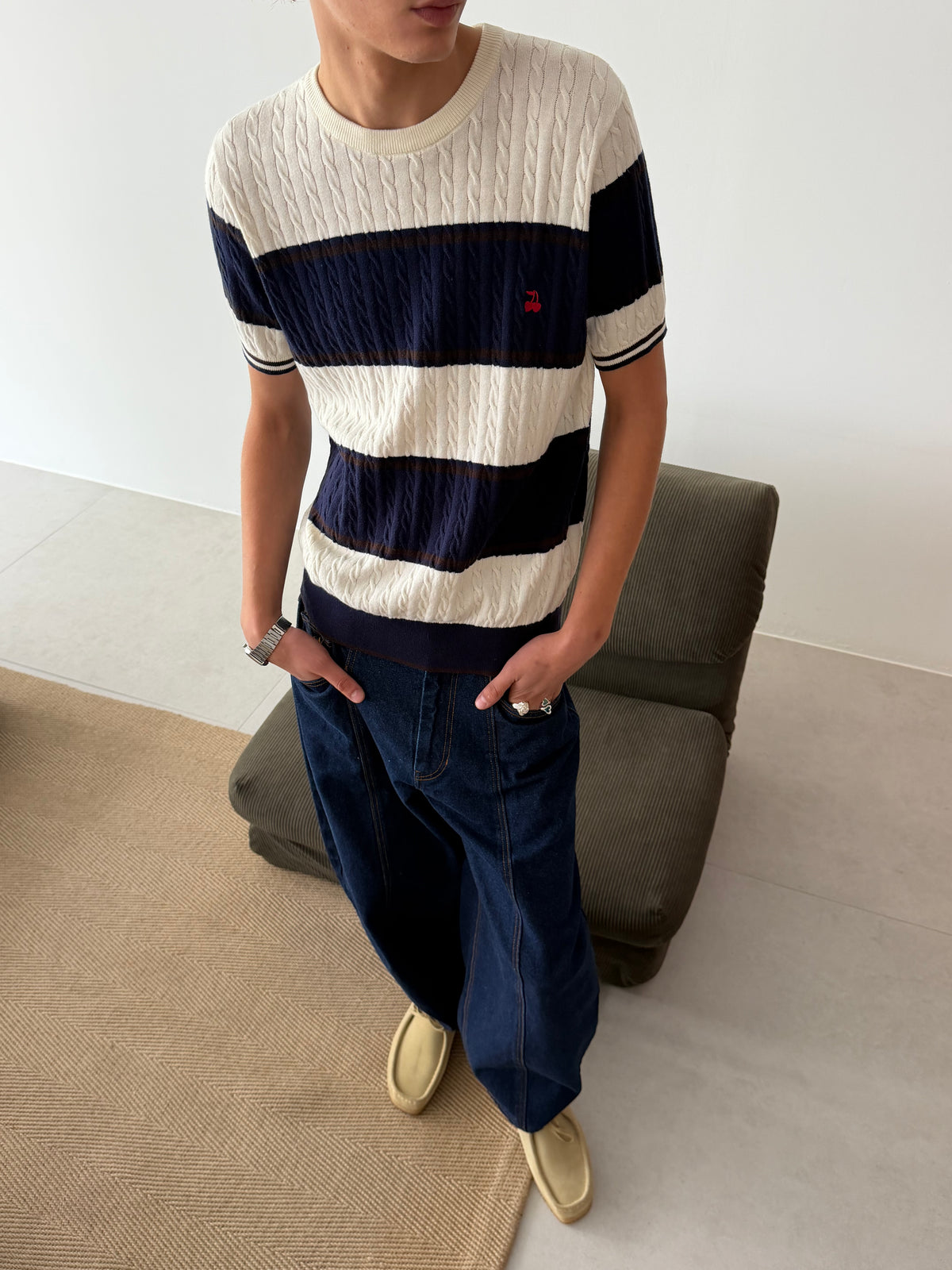 Costa Knit Tee Blue