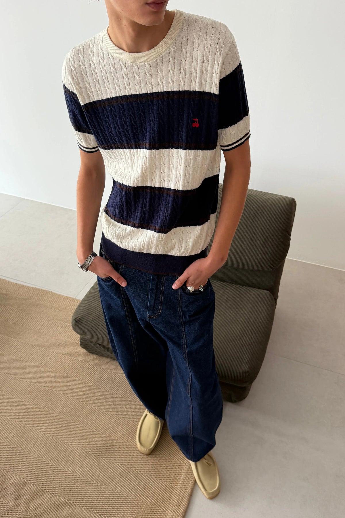 Costa Knit Tee Blue