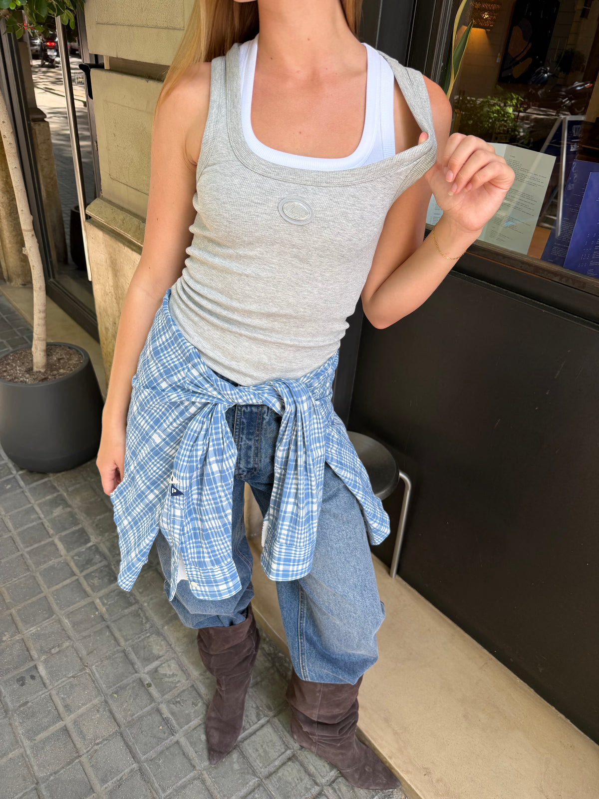Sophisticated Pleasure Tank Top Grey