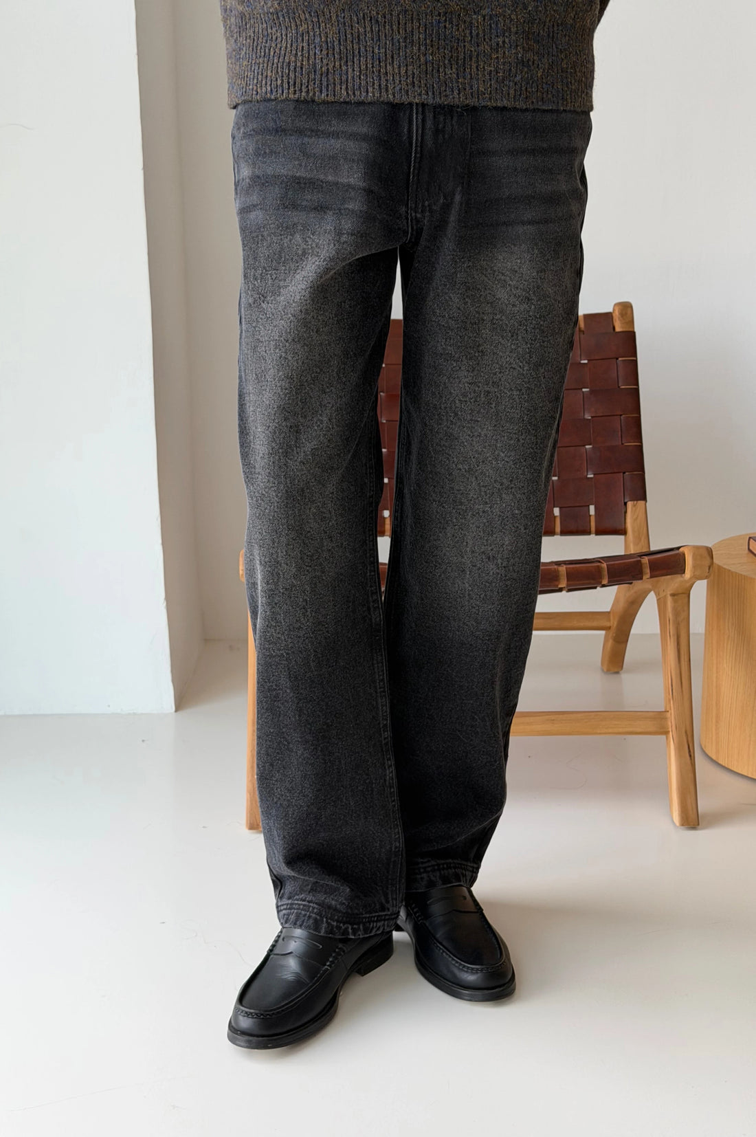 Basic Straight Jeans Black