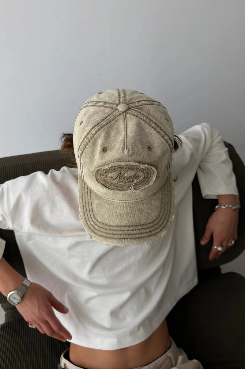 Laurel Denim Cap Beige