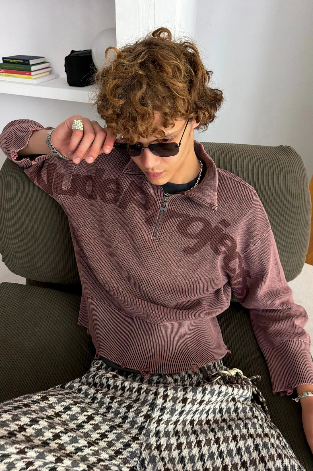 Beast Quarter-Zip Knit Brown