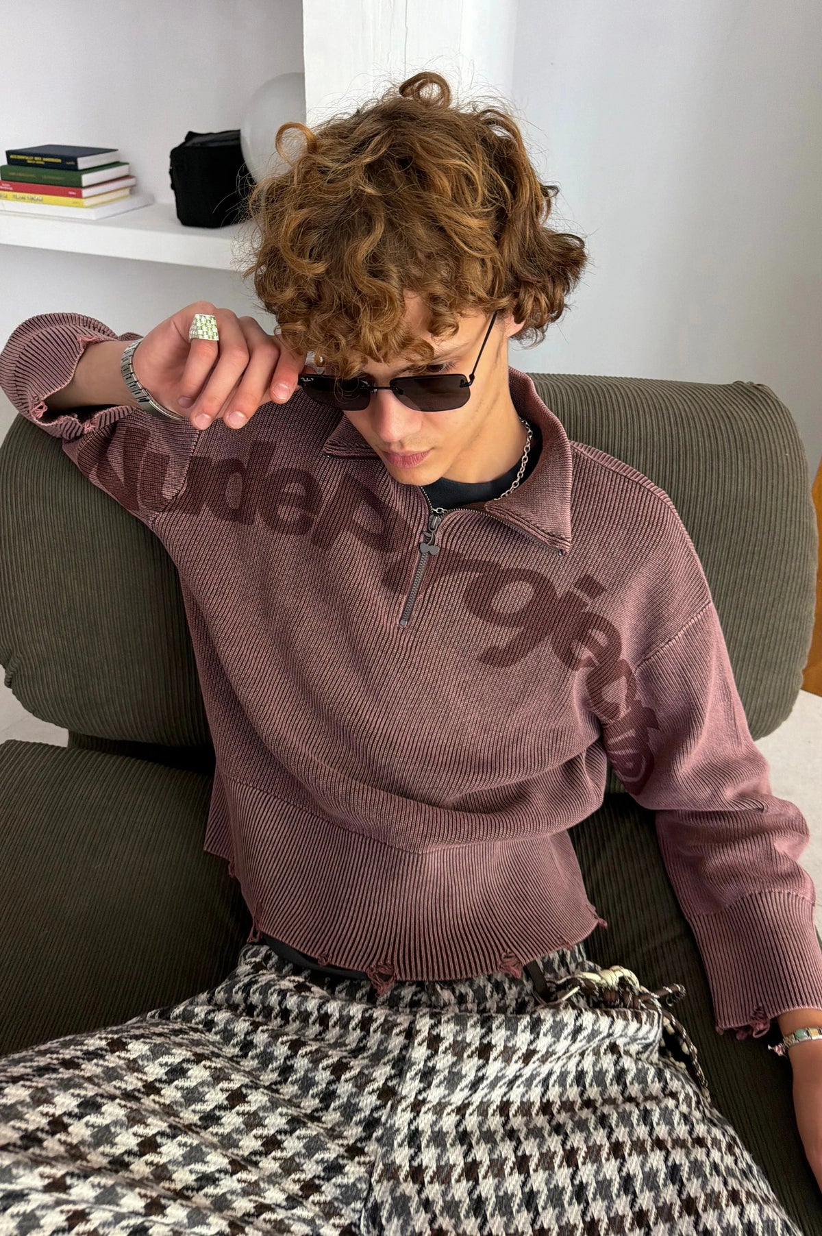 Beast Quarter-Zip Knit Brown