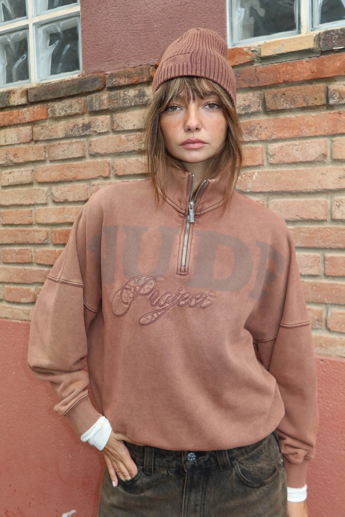 Daegu Quarter-Zip Brown