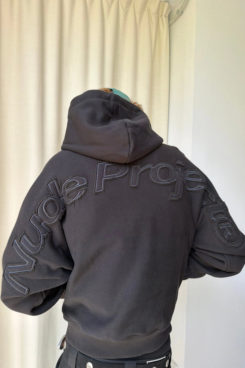 Marble Hoodie Black
