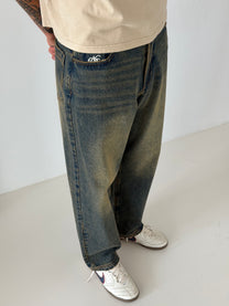 Basic Straight Jeans Dirty Wash