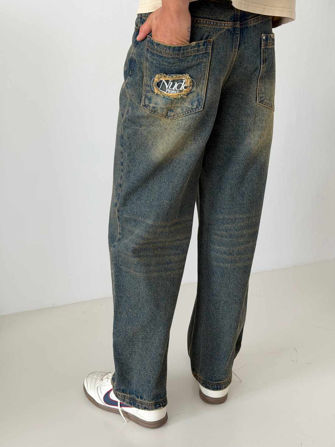 Basic Straight Jeans Dirty Wash
