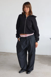 Beast Zip-Up Hoodie Black