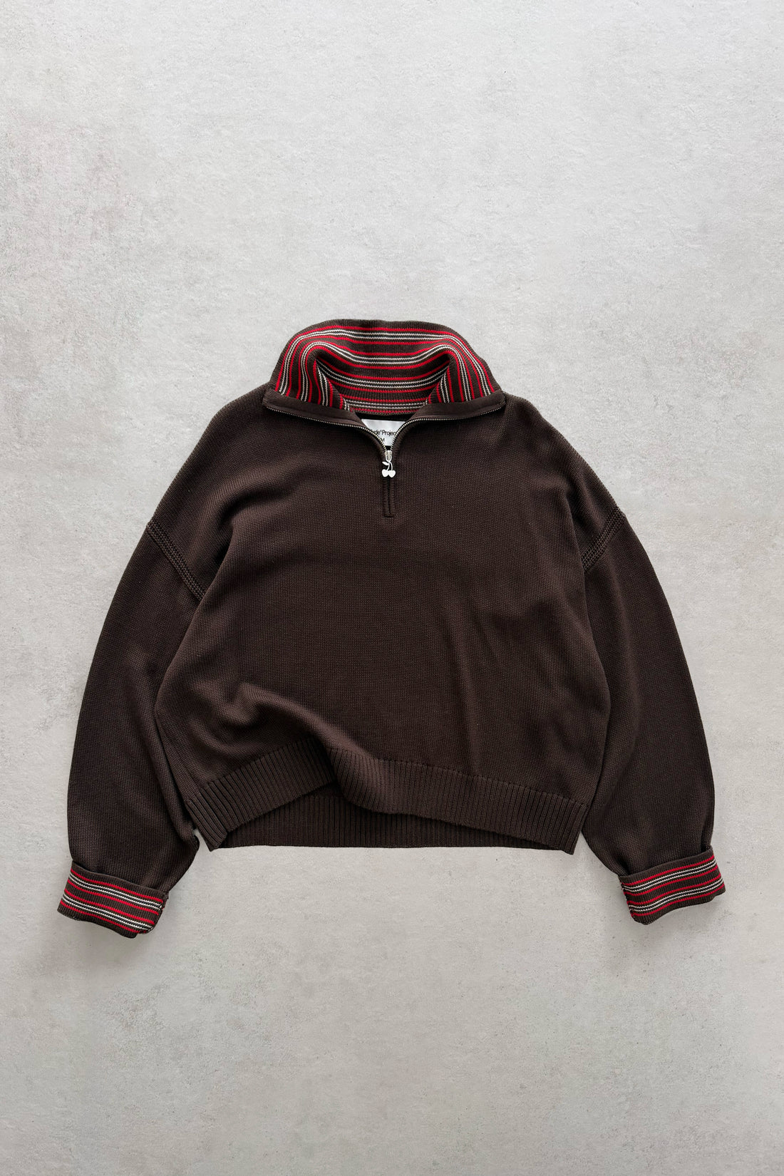 The Consultant Quarter-Zip Knit Brown