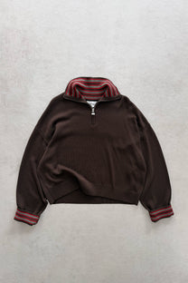 The Consultant Quarter-Zip Knit Brown