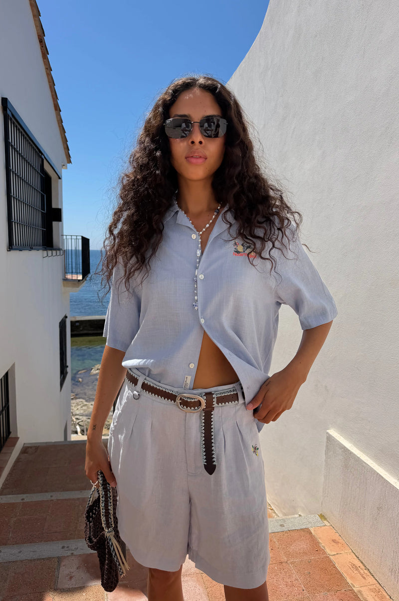 Kimchi Linen Shorts Baby Blue