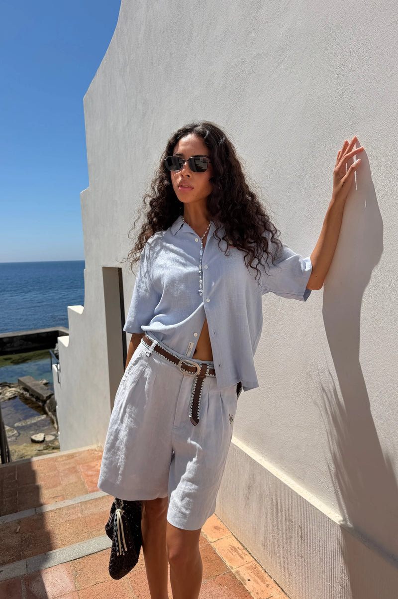 Kimchi Linen Shorts Baby Blue